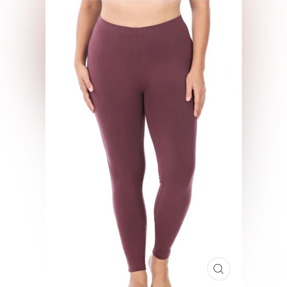 904. NEW! ZENANA Plus Ankle Length Cotton Leggings in Eggplant